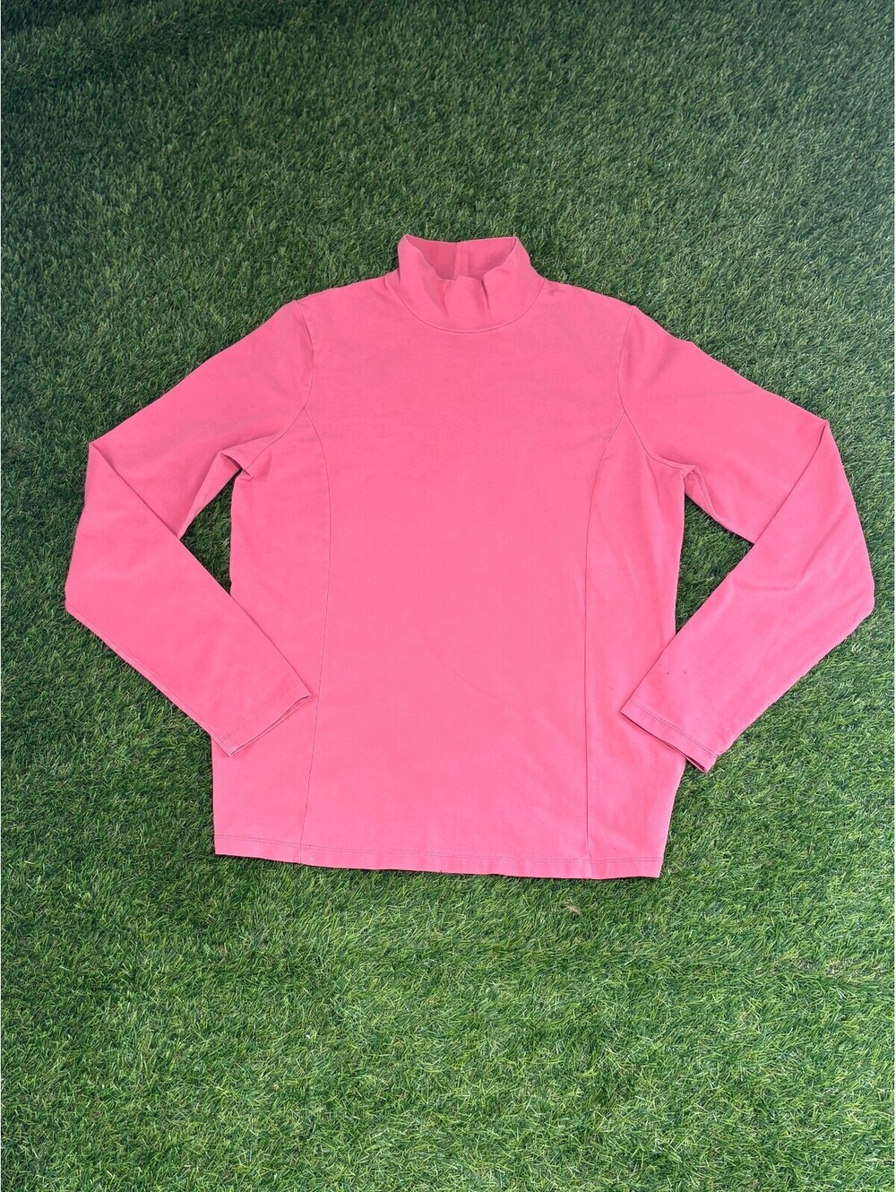 Vintage Eddie Bauer M Pink Cotton Spandex Turtleneck, Women's M